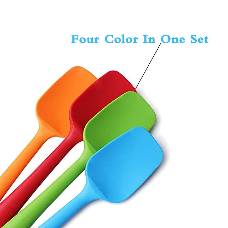 Delidge 4 Piece Silicone Spatulas Heat Resistant 11inch Large Rubber Spatulas for Baking, Cooking, and Mixing Non-Stick Flexible Seamless Spatula with Stainless Steel Core - Image 3